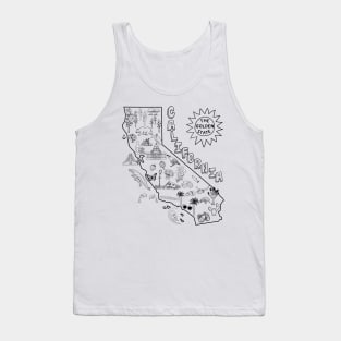 California State Map with Pictures Tank Top